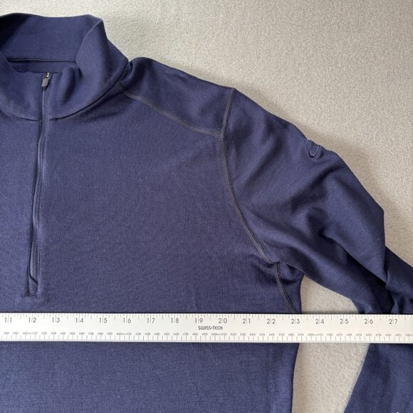 Icebreaker Merino Sweater Mens XL Blue 200 1/4 Zip Pullover Base Layer Techwear - Picture 3 of 16